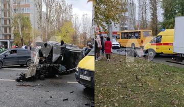 Кадры очевидцев с места аварии