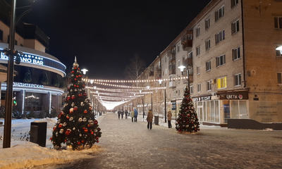 Дзержинского зима ночь