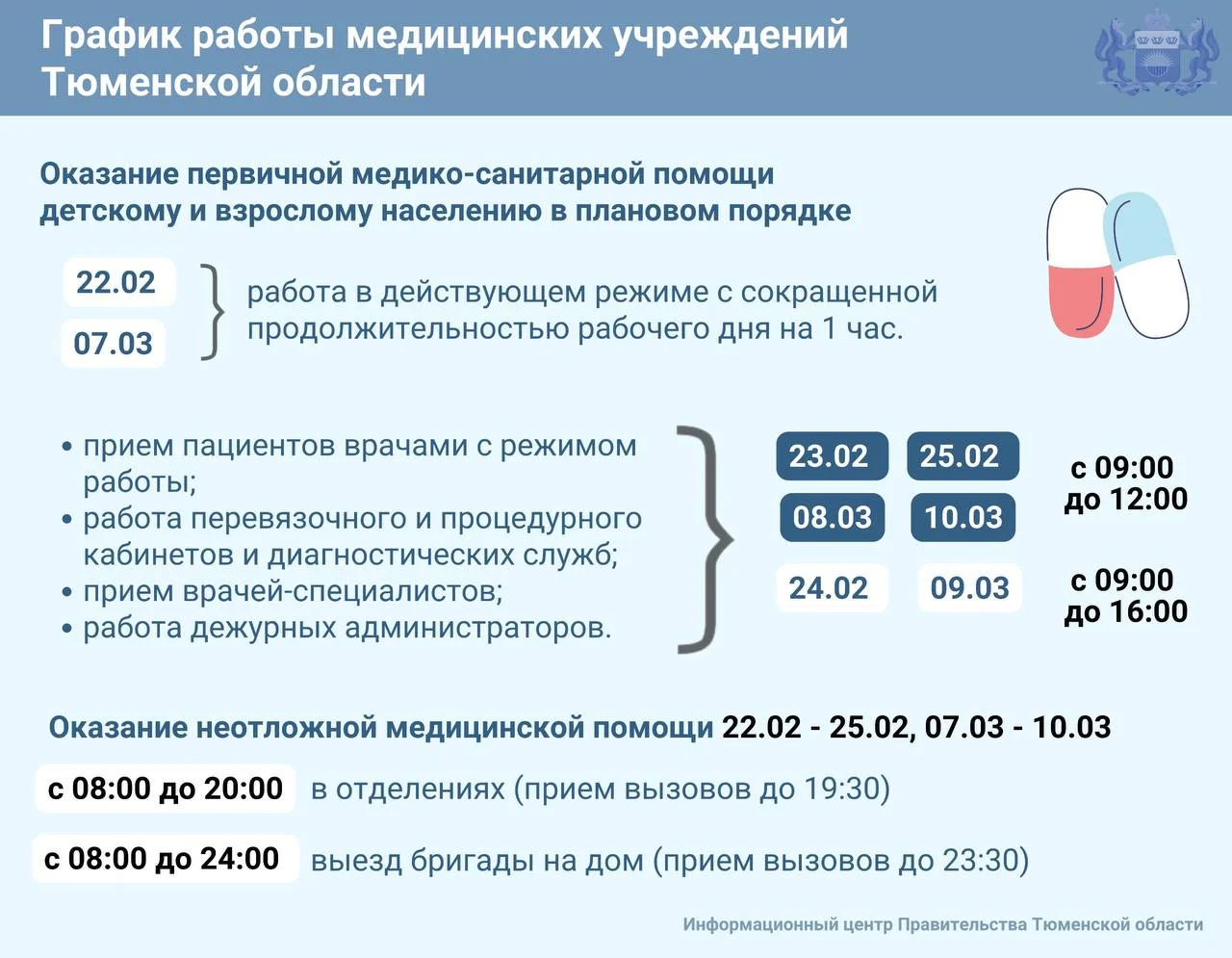 Больницы Тюменской области в праздники изменят график работы МегаТюмень